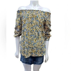 Michael Kors Off The Shoulder Floral Blouse Size Small